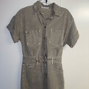 Women’s green denim romper Zara size medium